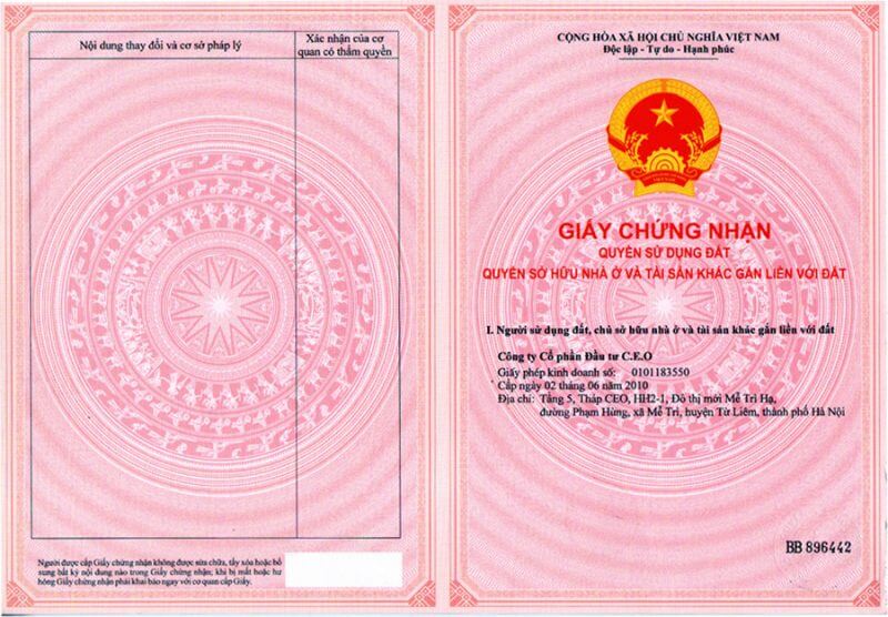 cầm sổ hồng